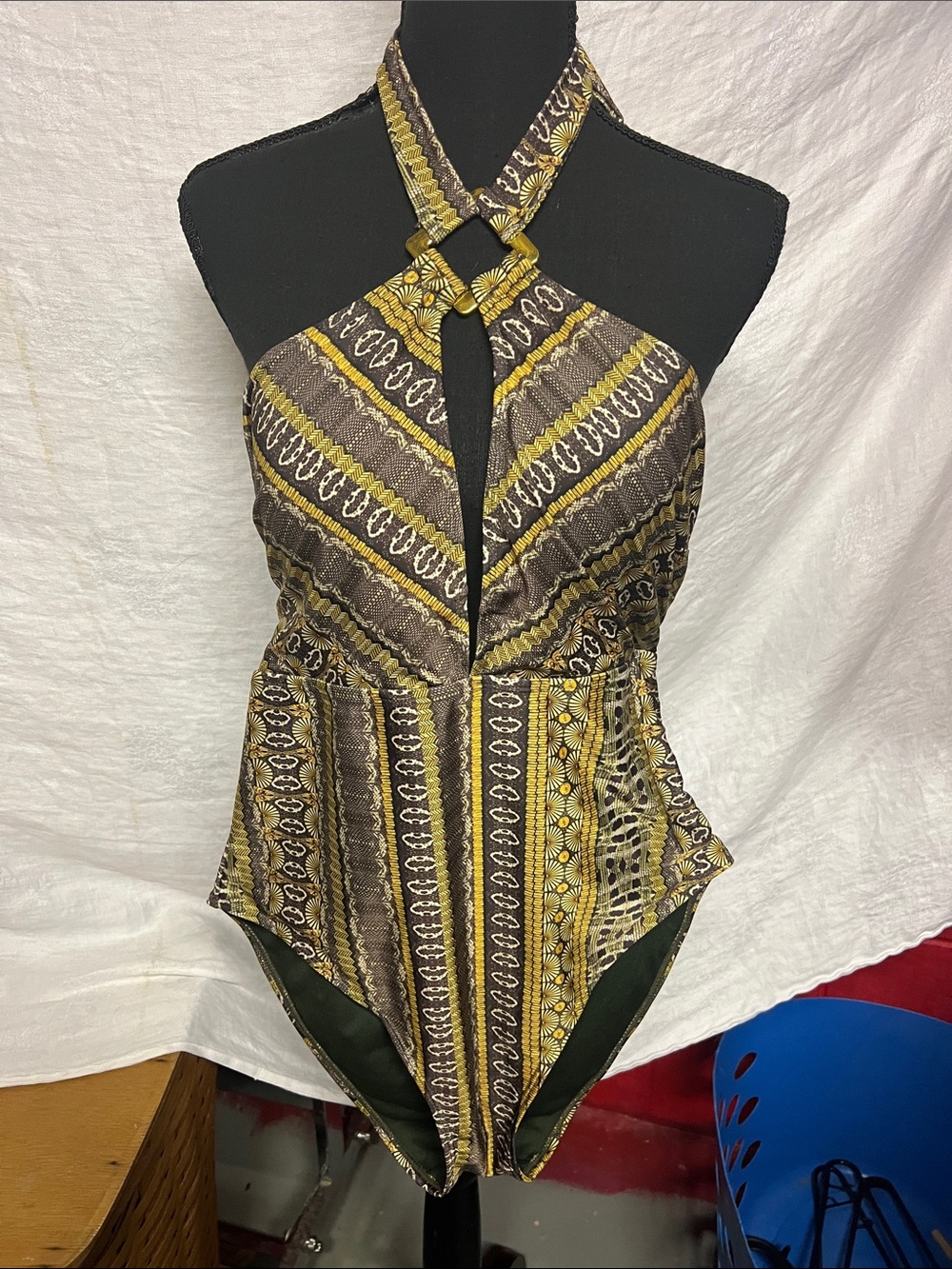 Nichole Miller Halter 1 piece Swimsuit XL